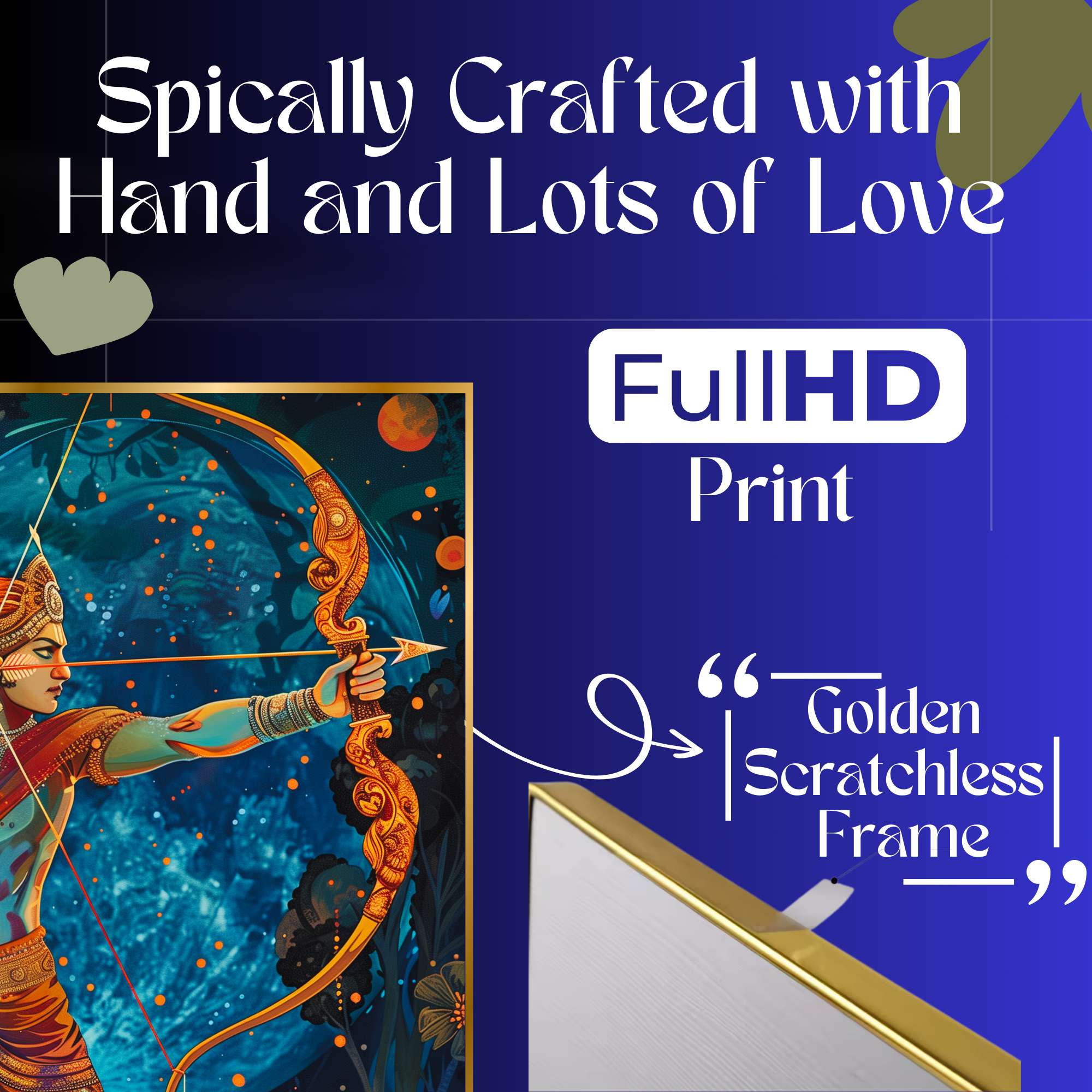 Set of Three Wall Paintings for Wall Dacoration Golden Framed Wall Paintings for Living Room & Bedroom Wall Art for Home Decoration & Office Wall Décor (18x12 inch CH-GD3-13) - Image 2
